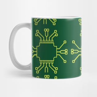 Printed circuit Board PCB Seamless Pattern Design for Electronics engineer and Technicians and engineering Students Mug